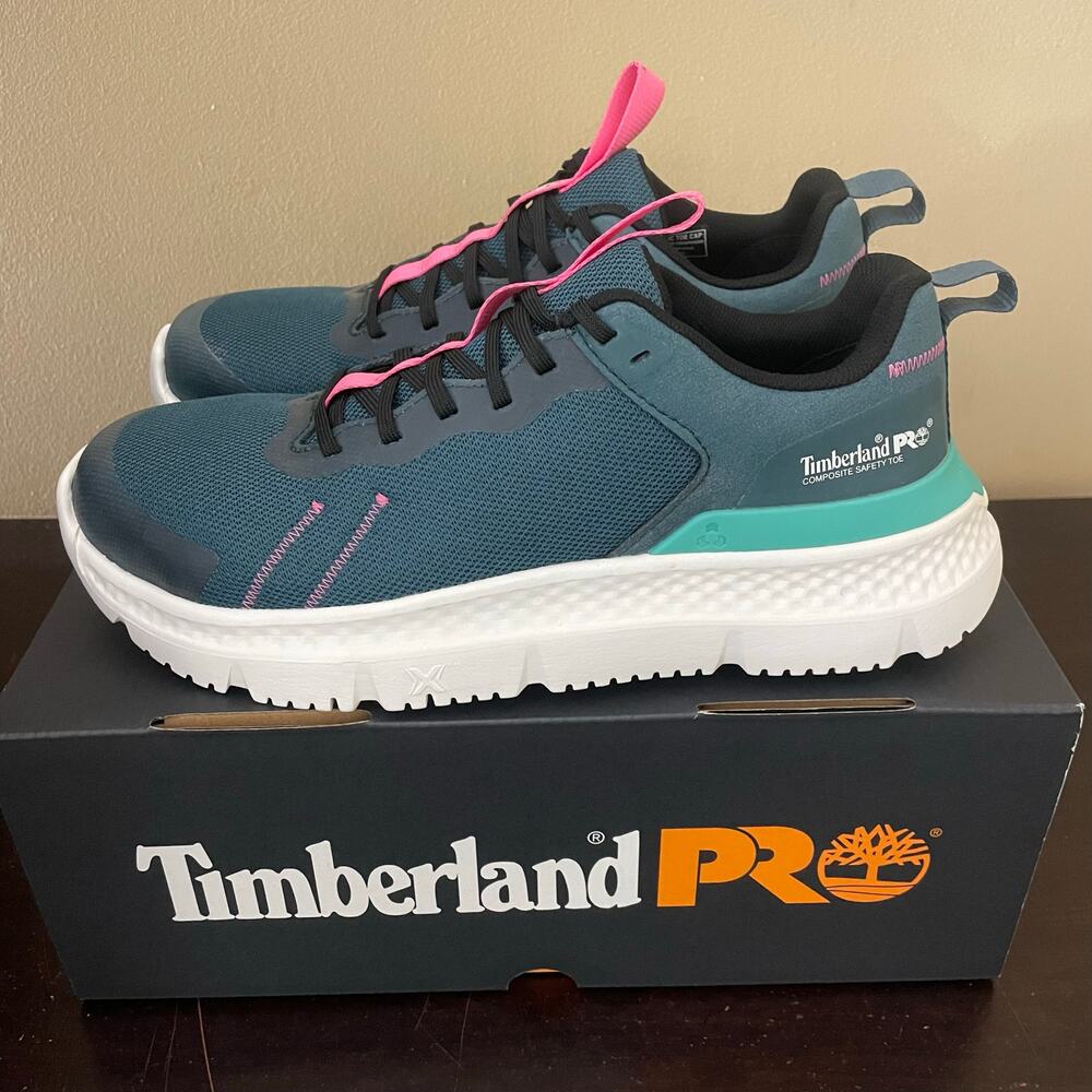 Timberland Setra‎ Women's Composite Safety Toe Teal Pink Work Shoe